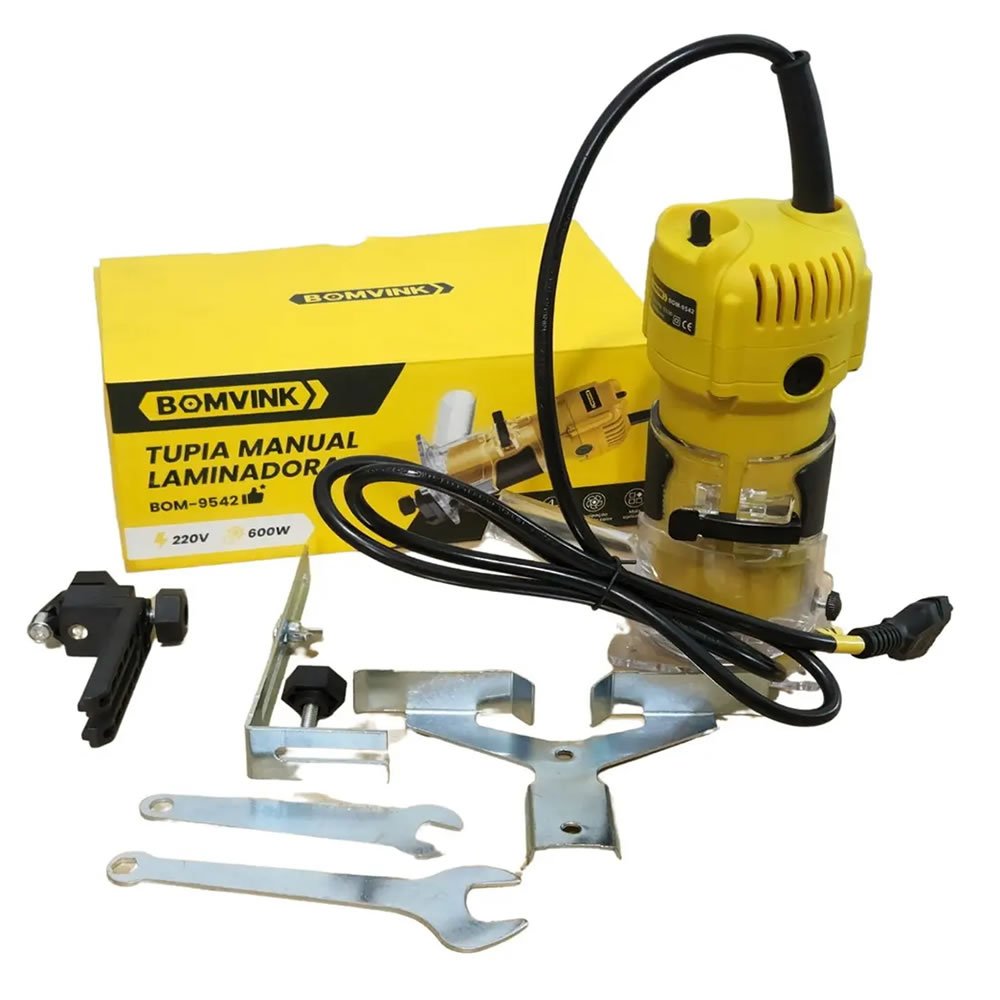 Tupia Manual Laminadora Profissional 600W 30000RPM Para Madeira MDF + Kit Completo 220V - Alta Precisão - Imagem 4