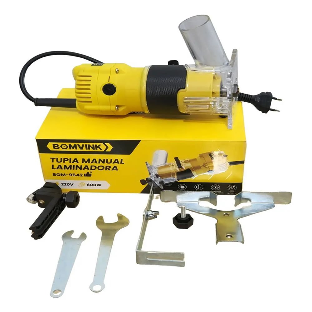 Tupia Manual Laminadora Profissional 600W 30000RPM Para Madeira MDF + Kit Completo 220V - Alta Precisão - Imagem 5