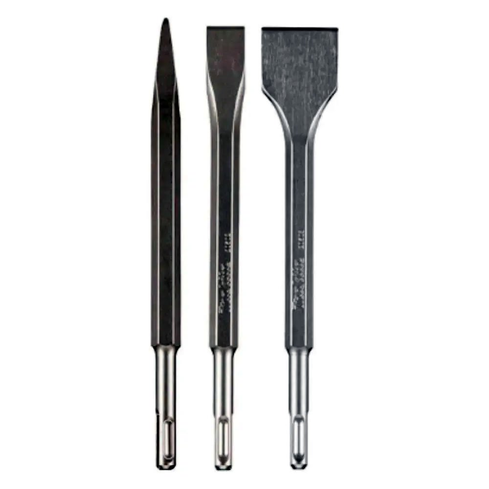 Kit Jogo De Talhadeiras E Ponteiro 250mm Bomvink 3 Peças Encaixe SDS Plus Aço Temperado Para Concreto Alvenaria - Imagem 6